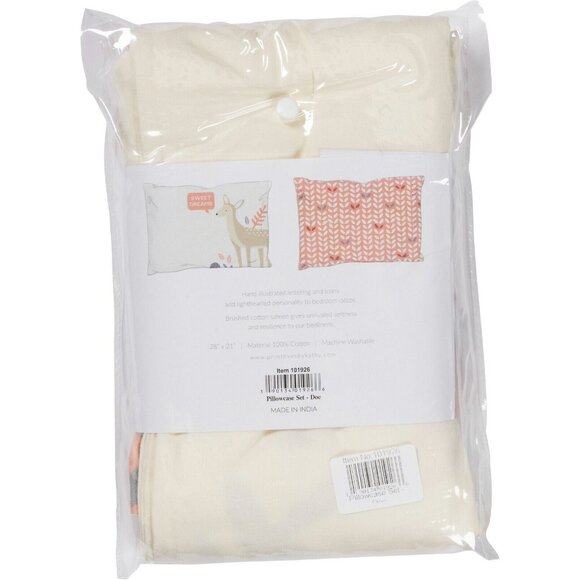 Primitives by Kathy Sweet Dreams Deer Set of 2 Standard Pillowcases Girls NEW - Picture 3 of 6